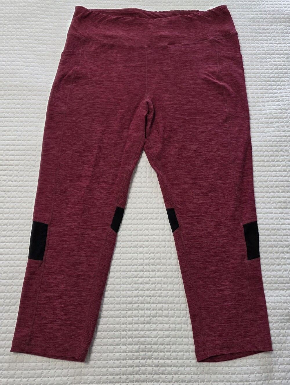 Rise By Lularoe Burgundy Active Leggings with Black Accents